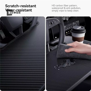 CISWGE Khay đựng vô lăng 2 trong 1 + Bộ sắp xếp ghế ô tô, Bàn laptop gập sợi carbon - Giá ưu đãi 783k
