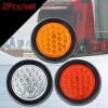 CISWGE LED tròn 2 chiếc 12V/24V đèn phanh dừng, đánh dấu, cảnh báo phản quang đỏ vàng trắng cho trailer