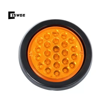 CISWGE LED tròn 2 chiếc 12V/24V đèn phanh dừng, đánh dấu, cảnh báo phản quang đỏ vàng trắng cho trailer