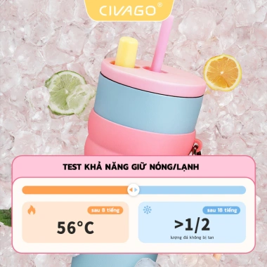 CIVAGO (26oz) bình giữ nhiệt có ống hút lót gốm Cốc Cà phê 304 ly giữ nhiệt tráng men sứ 750ml 4 CIVAGO (26oz) bình giữ nhiệt có ống hút lót gốm Cốc Cà phê 304 ly giữ nhiệt tráng men sứ 750ml 4