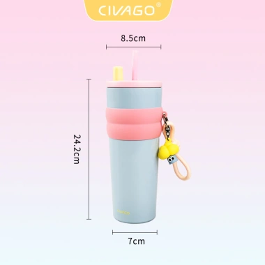 CIVAGO (26oz) bình giữ nhiệt có ống hút lót gốm Cốc Cà phê 304 ly giữ nhiệt tráng men sứ 750ml 5 CIVAGO (26oz) bình giữ nhiệt có ống hút lót gốm Cốc Cà phê 304 ly giữ nhiệt tráng men sứ 750ml 5
