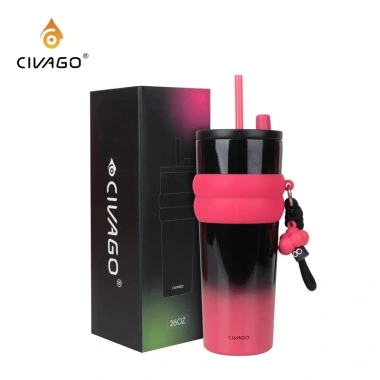 CIVAGO (26oz) bình giữ nhiệt có ống hút lót gốm Cốc Cà phê 304 ly giữ nhiệt tráng men sứ 750ml 13 CIVAGO (26oz) bình giữ nhiệt có ống hút lót gốm Cốc Cà phê 304 ly giữ nhiệt tráng men sứ 750ml 13