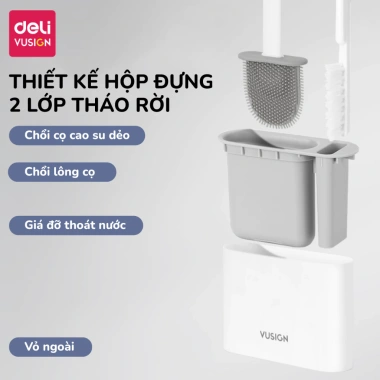 Cọ bồn cầu silicone Deli 2 trong 1 kèm hộp treo tường – giảm còn 104.000₫ 2 Cọ bồn cầu silicone Deli 2 trong 1 kèm hộp treo tường – giảm còn 104.000₫ 2