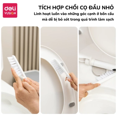 Cọ bồn cầu silicone Deli 2 trong 1 kèm hộp treo tường – giảm còn 104.000₫