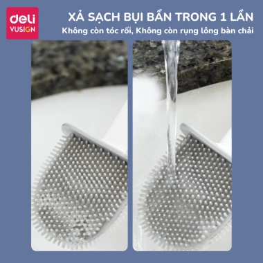 Cọ bồn cầu silicone Deli 2 trong 1 kèm hộp treo tường – giảm còn 104.000₫