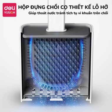 Cọ bồn cầu silicone Deli 2 trong 1 kèm hộp treo tường – giảm còn 104.000₫