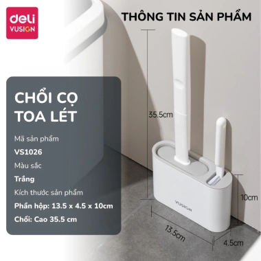Cọ bồn cầu silicone Deli 2 trong 1 kèm hộp treo tường – giảm còn 104.000₫