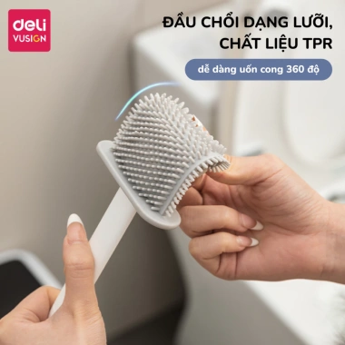 Cọ bồn cầu silicone Deli 2 trong 1 kèm hộp treo tường – giảm còn 104.000₫