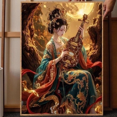 Cổ chữ thập khâu full thêu 2.025 - phong cách Trung Hoa, ren cao cấp, bộ thêu handmade cho người mới bắt đầu, giá chỉ 328.084 VND