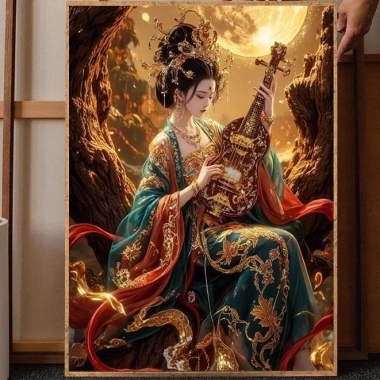 Cổ chữ thập khâu full thêu 2.025 - phong cách Trung Hoa, ren cao cấp, bộ thêu handmade cho người mới bắt đầu, giá chỉ 328.084 VND