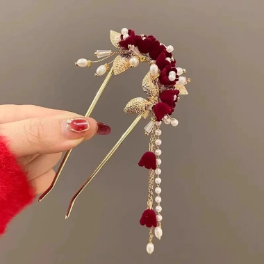 Cô dâu Hanfu đỏ sậm cổ điển Trung Hoa - Trang phục cưới, sự kiện giá ưu đãi 99.438₫ 3