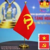 Cờ để bàn làm việc CĐB122 Cột kim loại mạ vàng sang trọng, quà tặng hoàng gia, giá ưu đãi 50.000 VND 2