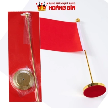 Cờ để bàn làm việc CĐB122 Cột kim loại mạ vàng sang trọng, quà tặng hoàng gia, giá ưu đãi 50.000 VND