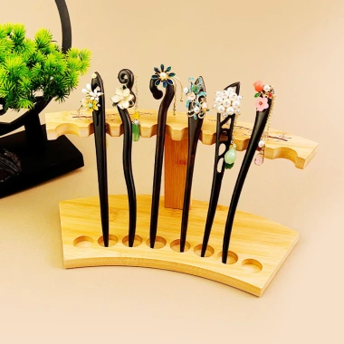 Cổ nữ kẹp tóc cuộn retro gỗ mun phụ kiện Trung Hoa, chỉ 90.575₫ 3