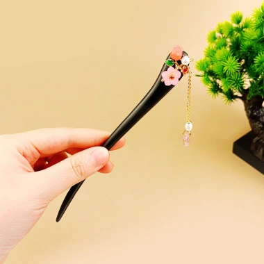 Cổ nữ kẹp tóc cuộn retro gỗ mun phụ kiện Trung Hoa, chỉ 90.575₫ 7