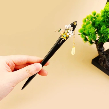 Cổ nữ kẹp tóc cuộn retro gỗ mun phụ kiện Trung Hoa, chỉ 90.575₫ 10