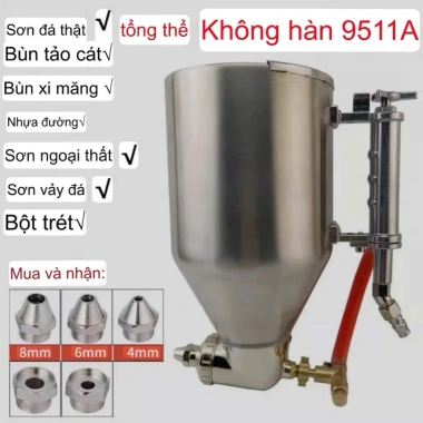 Cốc Phun Sơn Đá Hoa Cương Cát Bột ABS – Inox Không Gỉ, Đầu Bép 6‑11mm, 199k 3