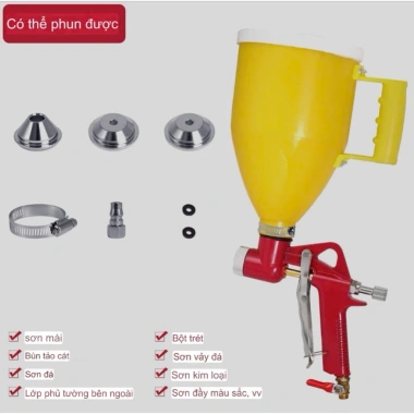 Cốc Phun Sơn Đá Hoa Cương Cát Bột ABS – Inox Không Gỉ, Đầu Bép 6‑11mm, 199k 9