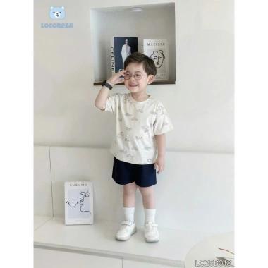 Cộc tay bé trai in hình năng động, cotton cao cấp, thoáng mát mùa hè 195k