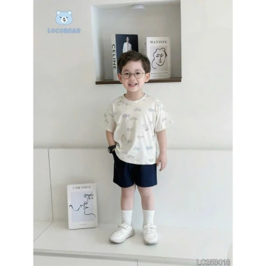 Cộc tay bé trai in hình năng động, cotton cao cấp, thoáng mát mùa hè 195k
