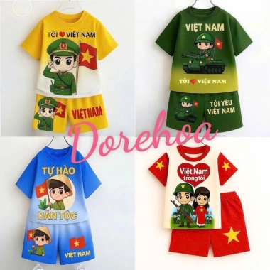 Cộc tay cờ đỏ sao vàng Tôi Yêu Việt Nam cho mẹ và bé - cotton mềm mát, new2.025, 68.400đ