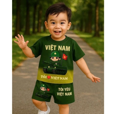 Cộc tay cờ đỏ sao vàng Tôi Yêu Việt Nam cho mẹ và bé - cotton mềm mát, new2.025, 68.400đ