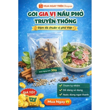 Combo 10 gói gia vị nấu phở truyền thống thảo mộc nguyên chất 30gr - 190.000₫