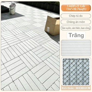 Combo 11 tấm vỉ lót sàn ban công PVC D30xR30cm - Độ bền 5 năm, Giá 379.000₫ 9