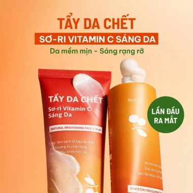 Combo 2 Bước Tẩy Trang và Tẩy Da Chết Sơ-ri Vitamin C Cỏ Mềm - Giá chỉ 395.000đ
