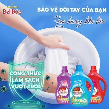 Combo 2 can Nước Giặt Xả Màu Tím Bell Đức 3L6 - Hương Anh Đào Cá Ngựa, 295k