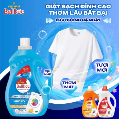 Combo 2 can Nước Giặt Xả Màu Tím Bell Đức 3L6 - Hương Anh Đào Cá Ngựa, 295k