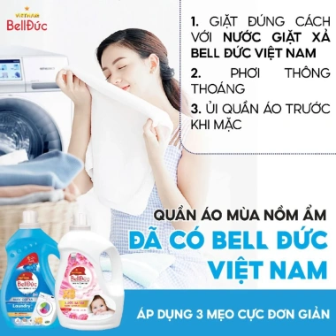 Combo 2 can Nước Giặt Xả Màu Tím Bell Đức 3L6 - Hương Anh Đào Cá Ngựa, 295k