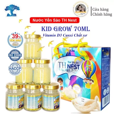 Combo 2 hộp (12 hũ) Yến sào TH Nest Kid GROW 39% yến khánh hòa Vitamin D3 Canxi Chất xơ 70ml 3 Combo 2 hộp (12 hũ) Yến sào TH Nest Kid GROW 39% yến khánh hòa Vitamin D3 Canxi Chất xơ 70ml 3