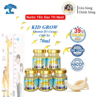 Combo 2 hộp (12 hũ) Yến sào TH Nest Kid GROW 39% yến khánh hòa Vitamin D3 Canxi Chất xơ 70ml 7 Combo 2 hộp (12 hũ) Yến sào TH Nest Kid GROW 39% yến khánh hòa Vitamin D3 Canxi Chất xơ 70ml 7