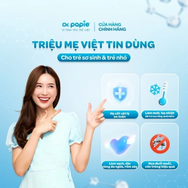 Combo 2 hộp Khăn hạ sốt Dr.Papie 3mo+ - Hạ sốt vật lý Nhi khoa, ngăn ngừa co giật cho bé 3 tháng (25 khăn/hộp)