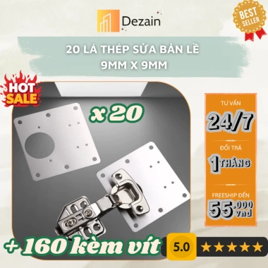 Combo 20 miếng đệm bản lề cửa tủ inox không gỉ - 160 vít - Giá 88.000 VND