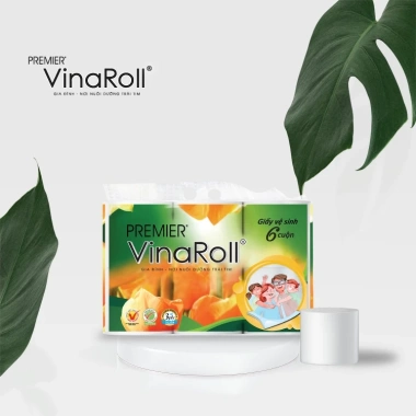 Combo 3 lốc Giấy vệ sinh PREMIER VinaRoll 3 lớp không lõi 100% bột giấy nguyên sinh không chất tẩy - 6 cuộn chỉ 151.000₫