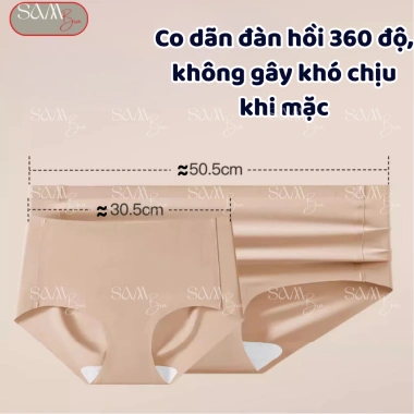 Combo 3 Quần Lót Nữ Su Gân 3D SamBra Siêu Mỏng Không Viền, Đáy Tơ Tằm Kháng Khuẩn QS13 Giá 80.000 VND 3
