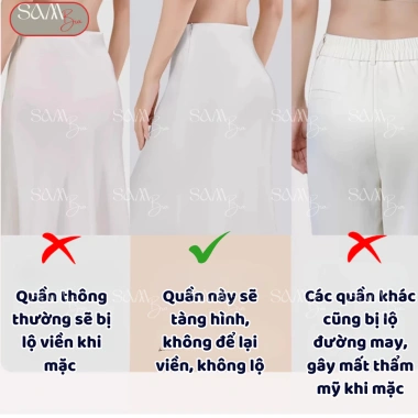 Combo 3 Quần Lót Nữ Su Gân 3D SamBra Siêu Mỏng Không Viền, Đáy Tơ Tằm Kháng Khuẩn QS13 Giá 80.000 VND 8