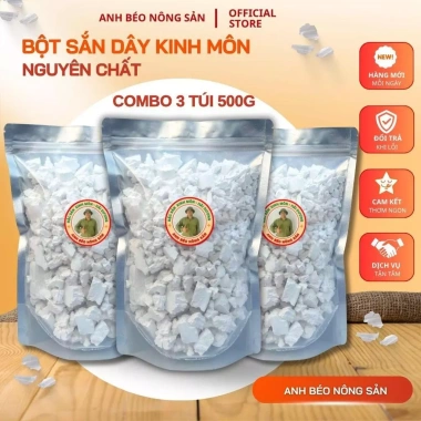 Combo 3 túi 500g Bột Sắn Dây Nguyên Chất Hiệu Anh Béo Nông Sản – Thơm, Mát, Giải Nhiệt 405.000₫