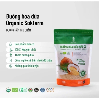 Combo 3 túi Đường Mật Dừa Sokfarm - Ngọt tự nhiên, hấp thụ chậm, giảm 21% 4