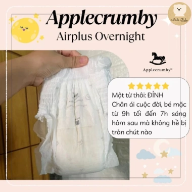 Combo 4 Bịch Bỉm Đêm Mega Mini Applecrumby AirPlus Overnight siêu thấm hút - Giảm 18% chỉ 980.000₫