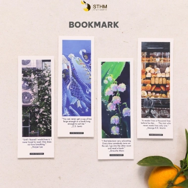 Combo 4 Bookmark Tranh Gouache Cán Màng Mờ Chống Nước 5x14cm Ưu Đãi 21.000 VND