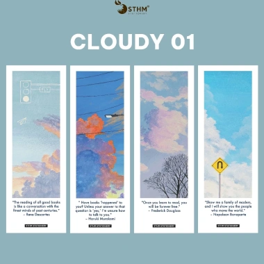 Combo 4 Bookmark Tranh Gouache Cán Màng Mờ Chống Nước 5x14cm Ưu Đãi 21.000 VND