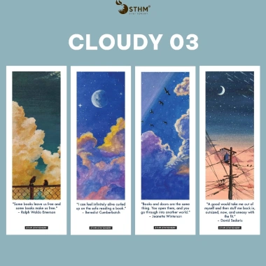 Combo 4 Bookmark Tranh Gouache Cán Màng Mờ Chống Nước 5x14cm Ưu Đãi 21.000 VND