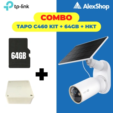 Combo 4K Tapo C460 - Thẻ 64GB - Camera AI Ngoài Trời, Pin 10.000mAh, Năng Lượng Mặt Trời - 2.614.000 VND
