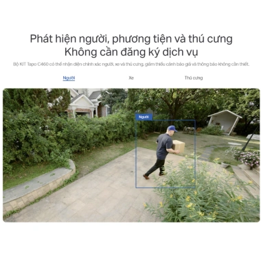 Combo 4K Tapo C460 - Thẻ 64GB - Camera AI Ngoài Trời, Pin 10.000mAh, Năng Lượng Mặt Trời - 2.614.000 VND