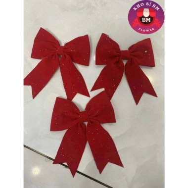 Combo 5-10 Nơ Nhung Đỏ Kim Tuyến 7cm - Trang Trí Noel, Văn Phòng, Giá chỉ 26.000đ 6