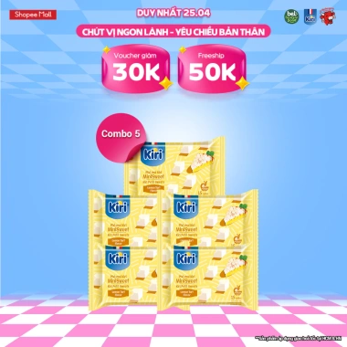 Combo 5 Phô mai Kiri vị chanh 15C 78g - Giảm 20% - Hương vị thơm mát, tiện lợi