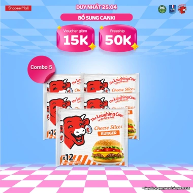 Combo 5 Phô mai Lát Con Bò Cười Burger 200g x32 - Giảm giá 17% chỉ 319.130₫